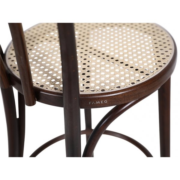 Biegeholz Barstuhl No 18 - Walnuss / Rattan