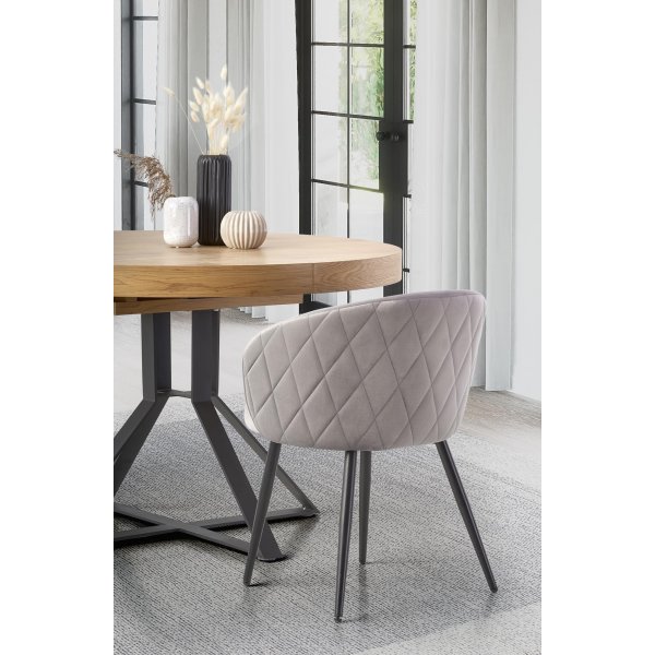 Mercy Esstisch 120-160 x 120 cm - Eiche/Schwarz