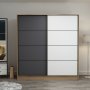 Kapusta Kleiderschrank 180 cm - Braun/Anthrazit/Weiß