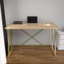 Adelaide Schreibtisch 114 x 60 cm - Gold/Eiche