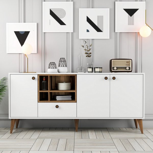 Nappa-Sideboard - Weiß