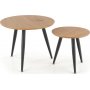 Runder Couchtisch Ø40/59 cm - Eiche/schwarz
