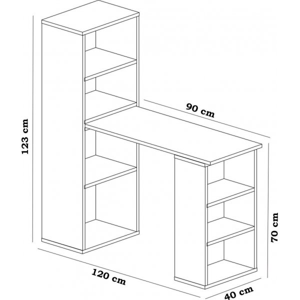 Letzter Schreibtisch 90x40 cm - Weiß