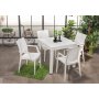 Meco Outdoor-Essgruppe mit Gestellstühlen - Weiß