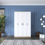 Baden Kleiderschrank 16 - Nussbaum/weiß