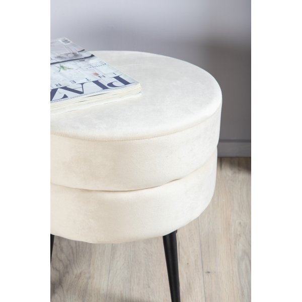 Pouf Mariana - Samt in Beige