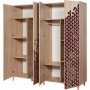Imaj Kleiderschrank - Sonoma-Eiche/Rot