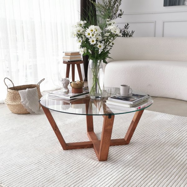 Lotus Couchtisch Ø75 cm - Holz