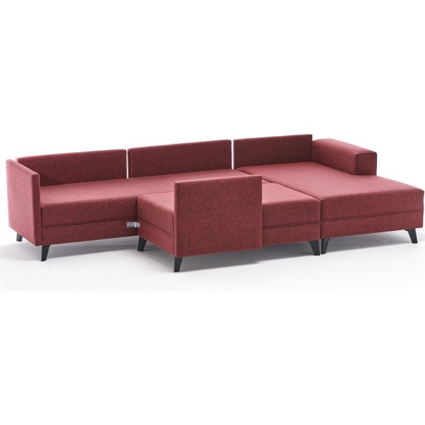 Efsun U-Bettsofa - Burgund