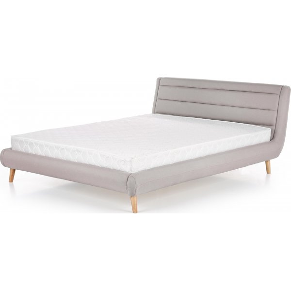 Bettgestell Bernard 140x200 cm aus grauem Stoff