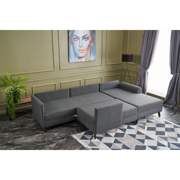 Belen U-Bettsofa - Anthrazit