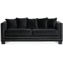Cloude 3-Sitzer Sofa mit Nieten - schwarz (Samt)
