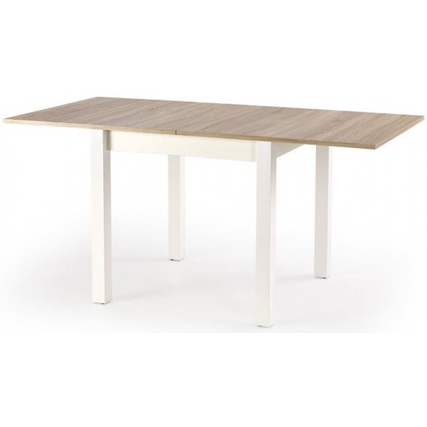 Yaritza ausziehbarer Esstisch 80-160 cm - Weiß/Eicheonoma