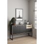 Stubble-Sideboard mit 3 Türen und 2 Schubladen - Schwarz/Eiche