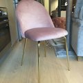 Kundenbild Plaza Samtstuhl - Hellrosa / Messing