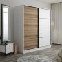 Kapusta Kleiderschrank 220x52x210 cm - Weiß/Braun/Weiß