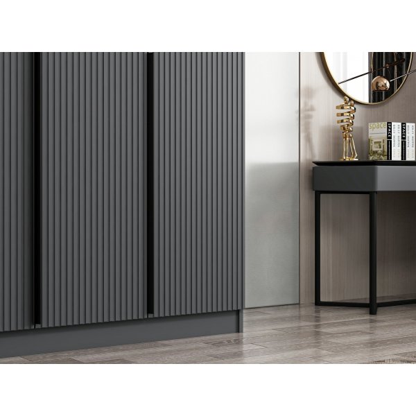 Cikani Kleiderschrank 135x52x210 cm - Anthrazit