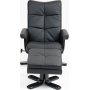 Duvnäs Reclinersessel mit Fußhocker - schwarzes PU