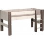 Für Kinder-Hochbett 90 x 200 cm - Weiß/Grau/Braun