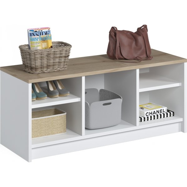 Lone Schuhschrank - Weiß/Saphir-Eiche