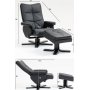 Duvnäs Reclinersessel mit Fußhocker - schwarzes PU