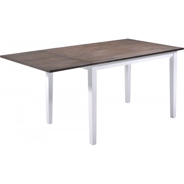 Göteborg Esstisch 120-160 x 80 cm - Braun gebeizt/weiß lackiert