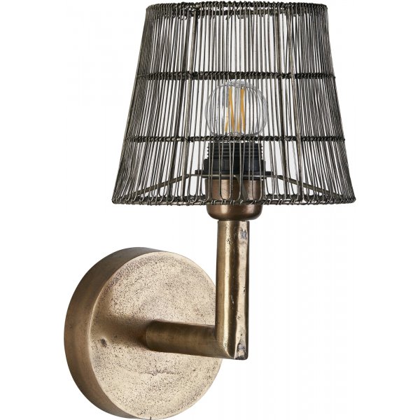 Columbus Wandleuchte - Rustikales Messing - 22 cm