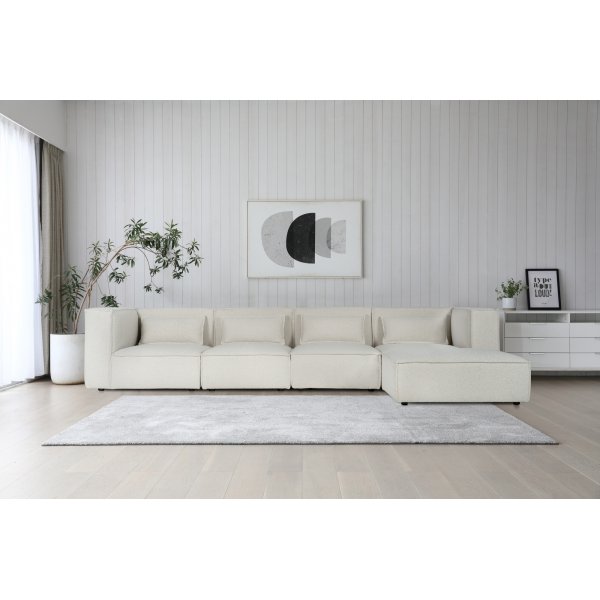 Nees Modulsofa aus weißem Bouclé - Combo 1