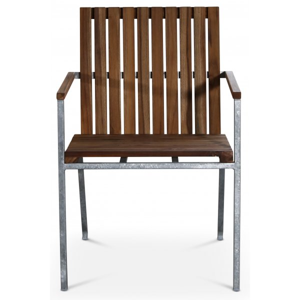 Gartenstuhl Alva – Teak/galvanisiertes Metall