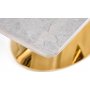 Valentino Esstisch 160-220 x 90 cm - Grauer Marmor/Hellgrau/Gold