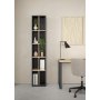 Schilder-Bücherregal mit Trennwänden - Mattgrau/Hickory