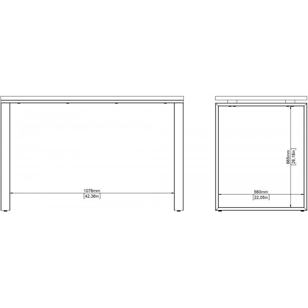 Schilderschreibtisch 120 cm - Mattgrau/Hickory