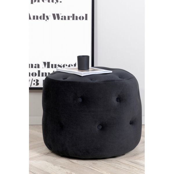 Respit Hocker - Schwarzer Samt