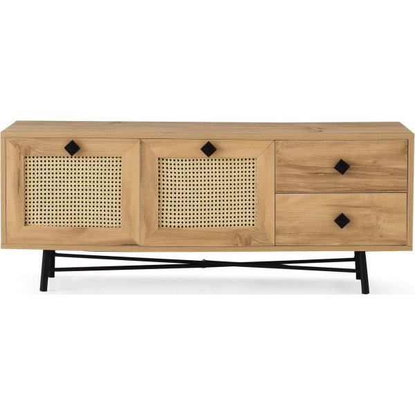 Happy Media Bank 140 cm - Eiche/schwarz