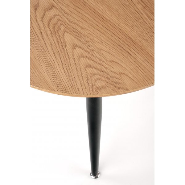 Runder Couchtisch Ø40/59 cm - Eiche/schwarz