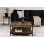 Herren-Couchtisch 80 x 80 cm - Braun/Schwarz