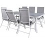 Virya Outdoor-Essset mit 6 Break-Stühlen - Grau/Weiß