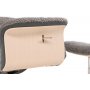 Relaxsessel mit Fußhocker - Graues Schaffellimitat/weiß getünchte Eiche
