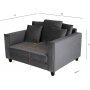Brandy Lounge Sessel 1,5-Sitzer Sofa - Dunkelgrau (Samt)