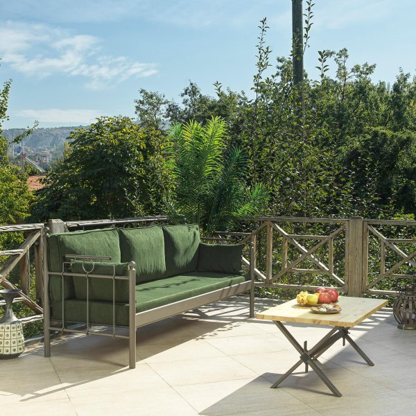 Hampus 3-Sitzer Outdoor-Sofa - Braun/Grün