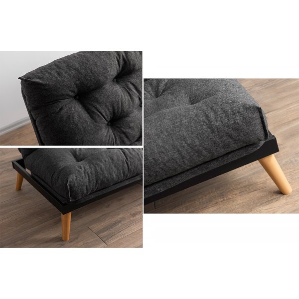 Schlafsofa Saki - Dunkelgrau