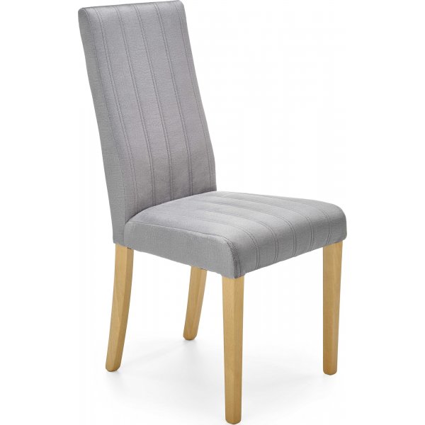 Stuhl Heather - Grauer Samt & Holz