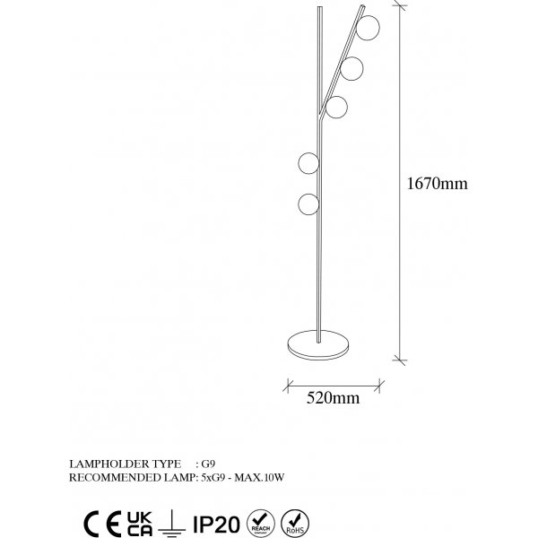 Domino Stehlampe 11041 - Schwarz/Weiß