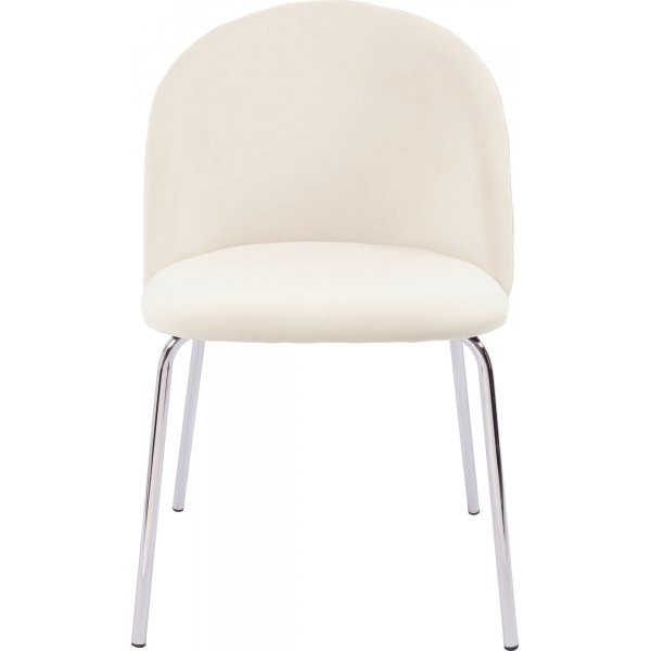Plaza velvet Stuhl - beige / chrom + Möbelfüße