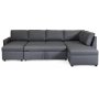 Dream Schlafsofa mit Stauraum (U-Sofa) rechts - Dunkelgrau (Stoff)