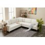 Berlin Ecksofa - Cremeweiß/Gold