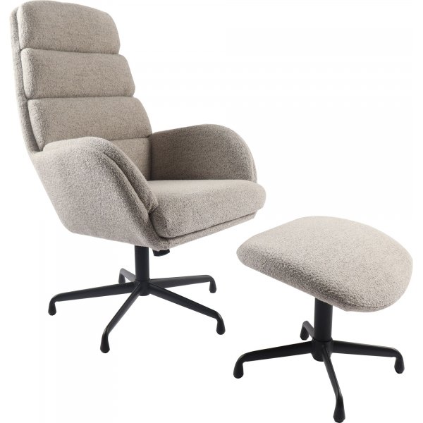 Manitoba-Liegestuhl mit Fußhocker - Taupe