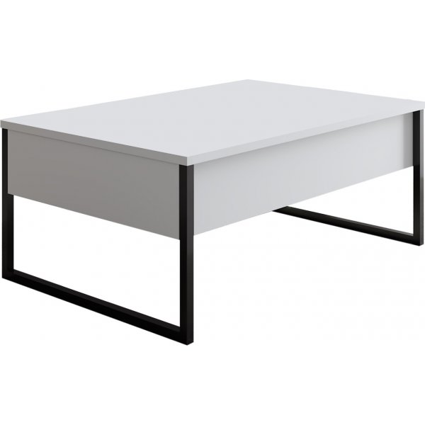 Lux Couchtisch 90 x 60 cm - Weiß/Schwarz