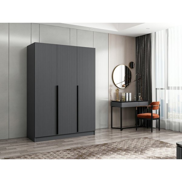 Cikani Kleiderschrank 135x52x210 cm - Anthrazit