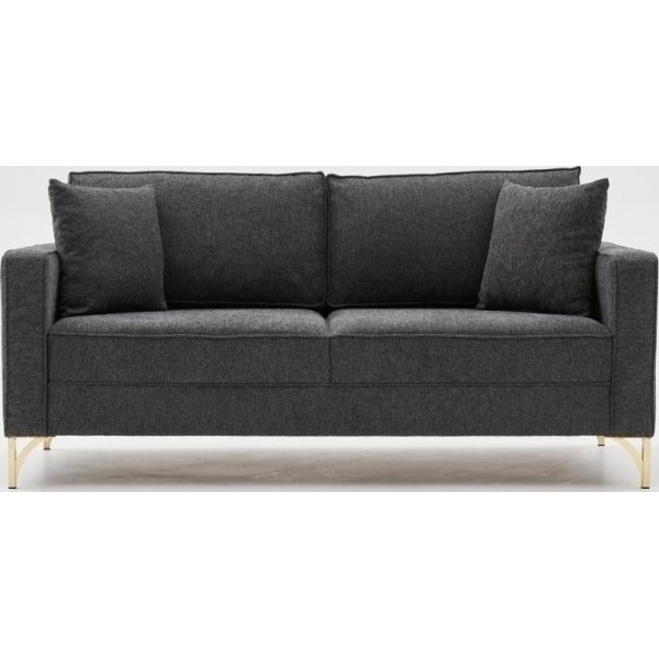 Berlin 2-Sitzer Sofa - Anthrazit/Gold